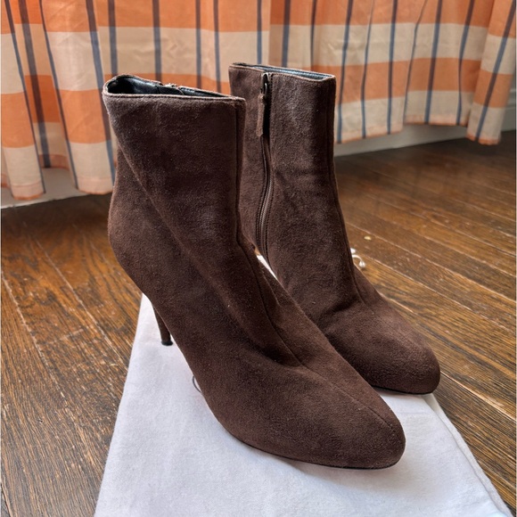 Prada Brown Suede Booties 37.5 - Picture 5 of 6